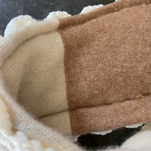 Handmade cashmere lined chunky knit winter ear warmer headband one of a kind - Picture 8 of 12